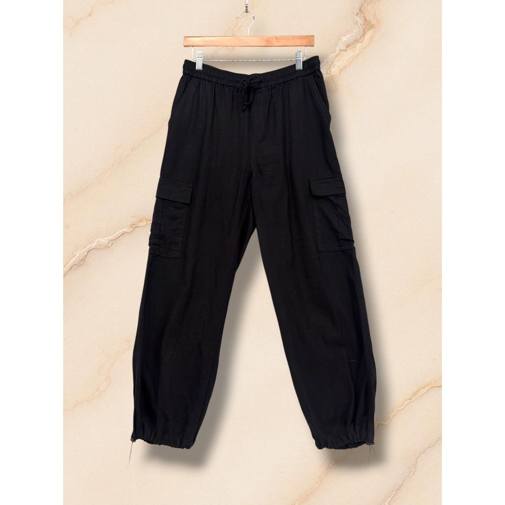 Love Tree Black Adjustable Bungee Hem Cargo Jogger Pants Size L
